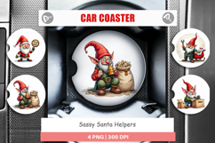 Sassy Santa's Helpers Car Coaster Product Image 1