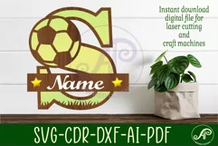 Football or Soccer Capital Monogram Letter S SVG Product Image 1