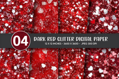 Dark Red Glitter Digital Paper Product Image 1