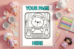 Playful girly 8.5x11 coloring page mockup Product Image 2