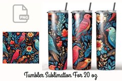 Boho rustic with birds Tumbler Wrap Sublimation Product Image 1