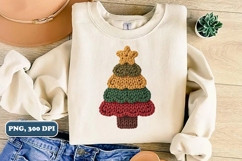 Crochet Yarn Christmas Tree PNG, Christmas tree PNG Product Image 1