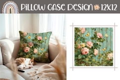 Pink Roses Pillow Sublimation, Butterfly Pillow Case Design Product Image 1