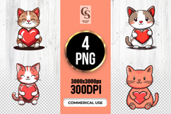 Cute Cat Heart Bookmark Sublimation Product Image 1