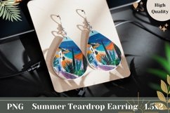 Summer Teardrop Earrings, Sublimation Earrings Summer Product Image 1