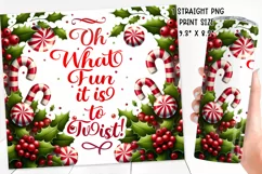 Christmas festive Candy Cane Tumbler Wrap|Sublimation PNG. Product Image 2