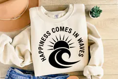 Happiness comes in waves svg | Summer Svg | Shirt Svg Product Image 1
