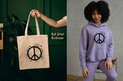 Peace sign with flowers and stars| Svg, Dxf and Png files Product Image 3