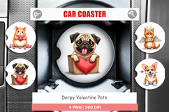 Derpy Valentine Pets Car Coaster Product Image 1