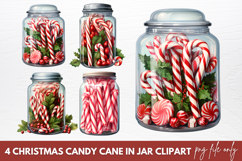 Christmas Candy Cane In Jar Clipart Sublimation Product Image 1