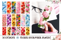 Colorful Flowers Bookmark Bundle, Floral Bookmarks Product Image 1
