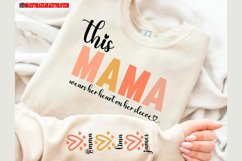 This mama wears her heart on her sleeve Valentine Sleeve SVG Product Image 1