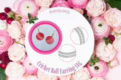 Cricket Ball Earring Laser Cut File- SVG FILE Product Image 1