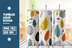 Abstract Shapes And Leaves Tumbler Wrap Sublimation Product Image 1