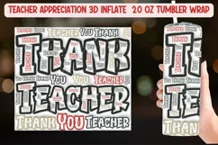 "Custom Teacher Appreciation 20oz Tumbler with 3D Effect"