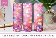 Confetti Tumbler Wrap, Pink Tumbler, Confetti Sublimation Product Image 1