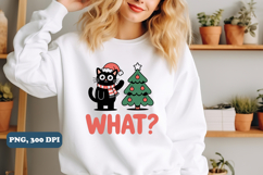 Funny Cat Christmas Tree PNG, Black Cat PNG Sublimation Product Image 2