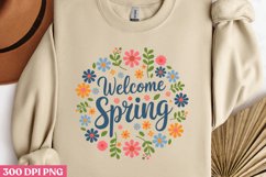 Welcome Spring PNG, Hello Spring Sublimation PN Product Image 1