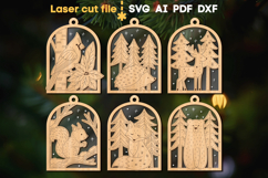 Christmas Ornaments Bundle SVG laser cut files for Glowforge Product Image 1