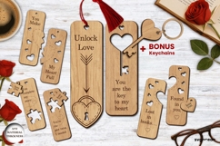 Valentine's Day Couple Bookmarks SVG Bundle | Laser Cut Product Image 1