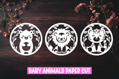 Baby Animals Round Paper Cut Ornaments Product Image 1