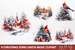 Christmas Song Santa Music Clipart PNG Product Image 1