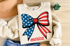 Merica Bow svg | 4th of july Svg | Shirt Svg Product Image 2