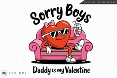 Daddy Is My Valentine Heart Cartoon Illustration PNG Product Image 1