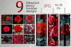 Oil paint rose Skinny tumbler design | Sublimation bundle Product Image 1