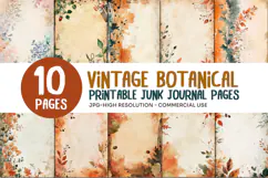 Vintage Botanical Junk Journal Pages Product Image 1