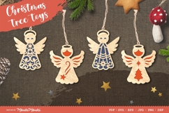 Christmas tree toys Angel / laser cut file / SVG Product Image 1