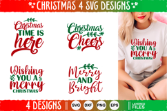 4 Christmas SVG Designs, Christmas SVG Cut file design Product Image 1
