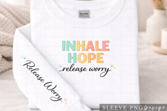 Inhale Hope Release Worry Mental Health Shirt with Sleeve Product Image 2