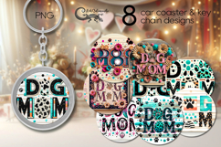 Dogs mom | 8 pets Car coaster &amp; key chain designs Product Image 1