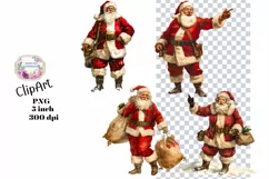 Christmas, Santa, Ephemera, PNG, Junk Journal, clipart Product Image 1