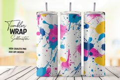 Colorful abstract splashes tumbler wrap sublimation design Product Image 1