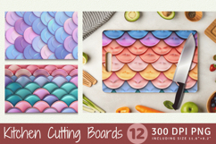 3D Mermaid Scales Cutting Boards sublimation Design Product Image 1