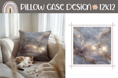 White Marble Pillow PNG, Glitter Pillow Case, Marble PNG Product Image 1