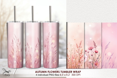 Autumn Flowers Tumbler Wrap - 4 Variations Product Image 1
