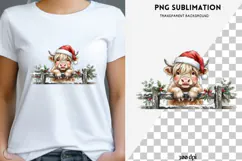 Christmas peeking character png design for T-shirts Product Image 1