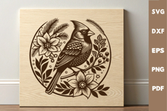 Cardinal Bird laser SVG PNG| Christmas Design Product Image 2