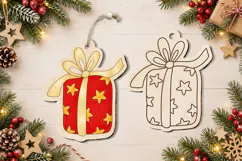 Christmas Gift Box Ornament Laser Cut Scoring and Engraving Product Image 3