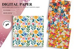 Flower Pattern Background Wallpaper Digital Paper_18 Product Image 1