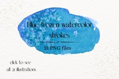 Frozen effect watercolor brush strokes, Blue strokes Product Image 1