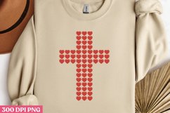 Red heart cross PNG, God Is Love Clipart PNG Product Image 2