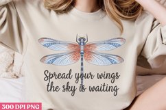 Spread your wings, PNG, Retro Dragonfly Sublimation Product Image 2