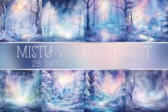Watercolor misty winter forest printable digital papers Product Image 1