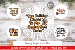 Grumpy Gingerbread Man Wind Spinner Product Image 1