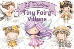 Whimsical Fairy Village Clipart PNG for Kids, Fairytales Png Product Image 1