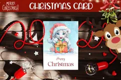 Cartoon Christmas Tiger Greeting Card, Winter Card Product Image 1